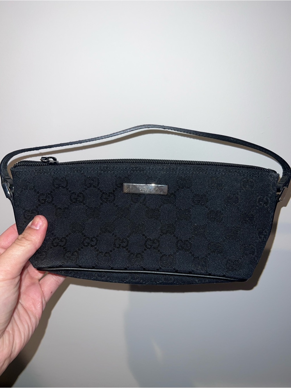 Gucci Black GG Monogram Wristlet Pouch - Picture 3 of 8